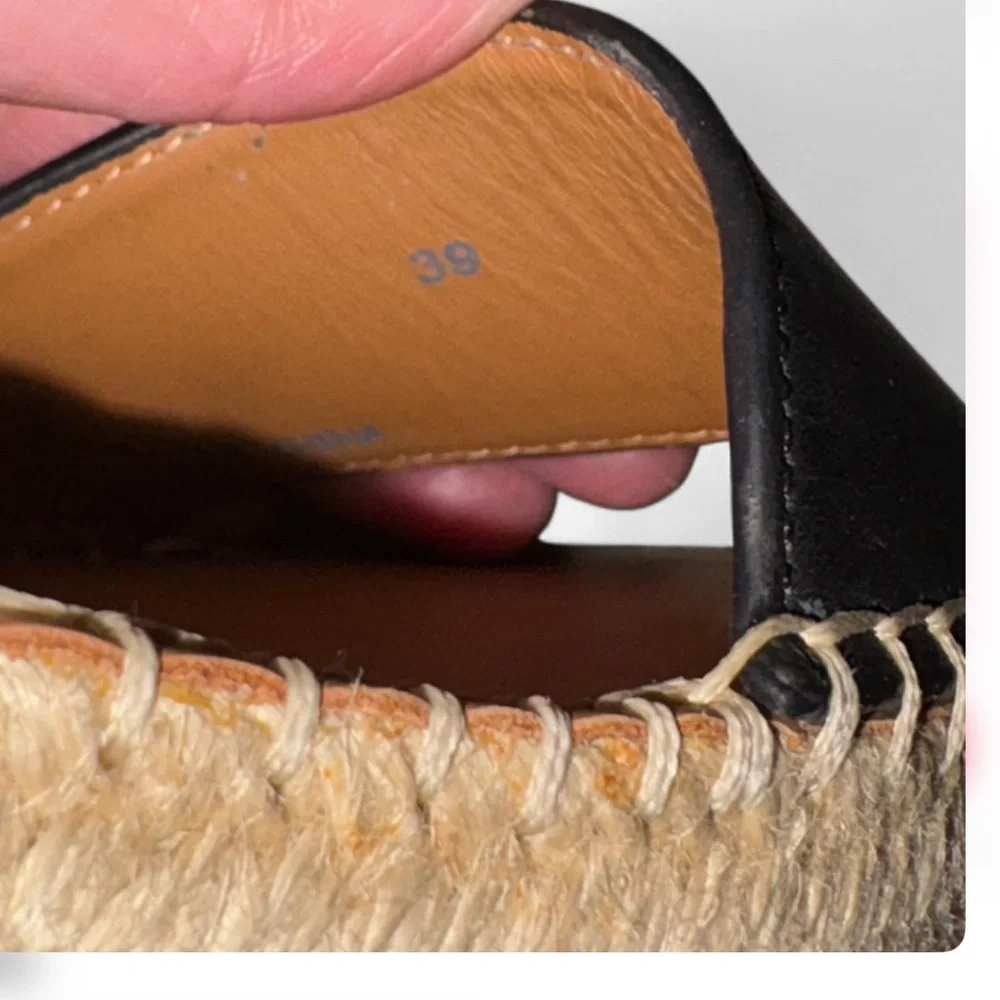 See by Chloe Espadrille Calfskin Leather Jute Platform Sandals
